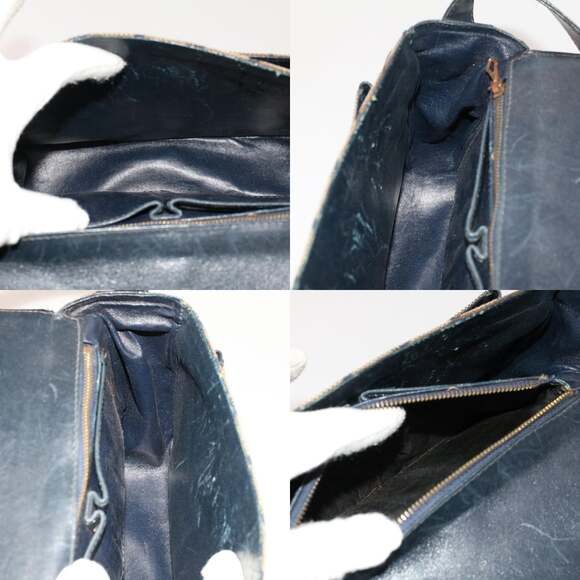 CELINE C Macadam Canvas Shoulder Bag Navy - Picture 12 of 12